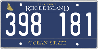RI license plate 398181