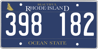 RI license plate 398182