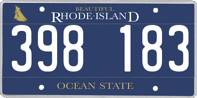 RI license plate 398183