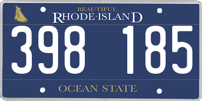 RI license plate 398185