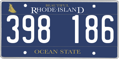 RI license plate 398186