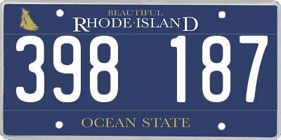 RI license plate 398187