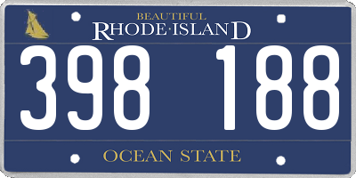 RI license plate 398188