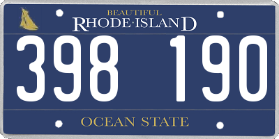 RI license plate 398190