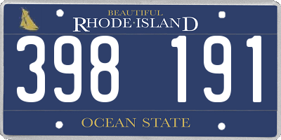 RI license plate 398191