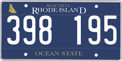 RI license plate 398195