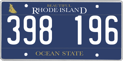 RI license plate 398196