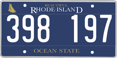 RI license plate 398197