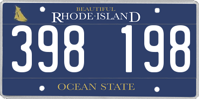 RI license plate 398198