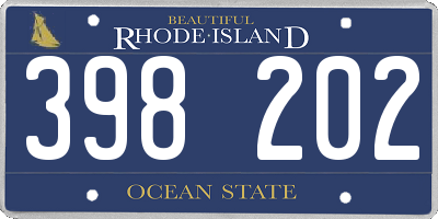 RI license plate 398202