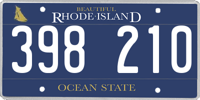 RI license plate 398210