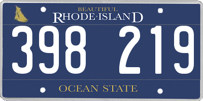 RI license plate 398219