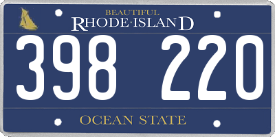 RI license plate 398220