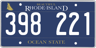 RI license plate 398221
