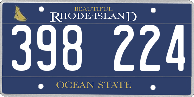 RI license plate 398224