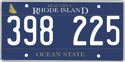 RI license plate 398225