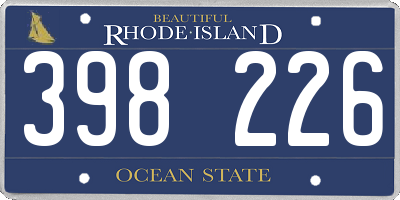 RI license plate 398226
