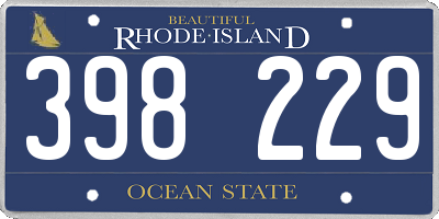 RI license plate 398229
