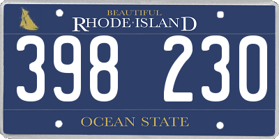 RI license plate 398230
