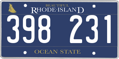 RI license plate 398231
