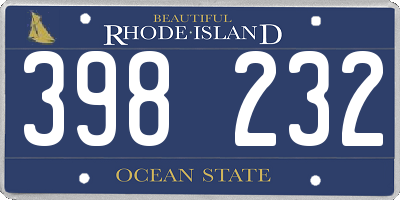 RI license plate 398232