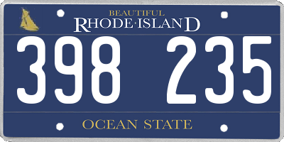 RI license plate 398235