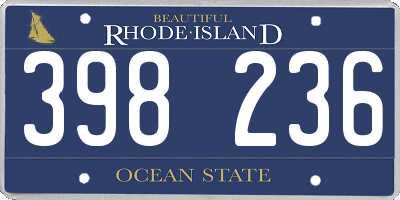 RI license plate 398236