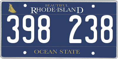 RI license plate 398238