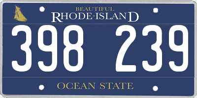 RI license plate 398239