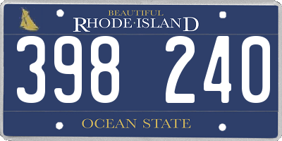 RI license plate 398240