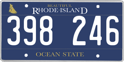 RI license plate 398246
