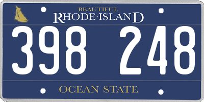 RI license plate 398248
