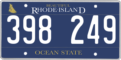 RI license plate 398249