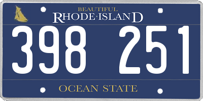 RI license plate 398251