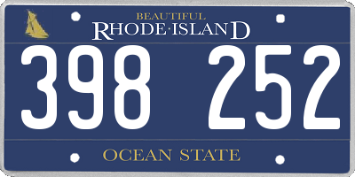RI license plate 398252