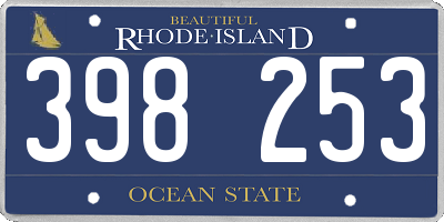 RI license plate 398253