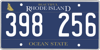 RI license plate 398256