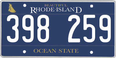 RI license plate 398259