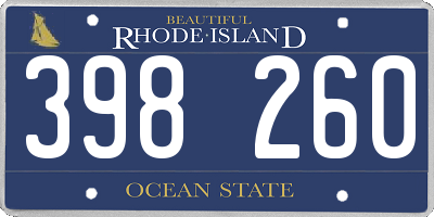 RI license plate 398260