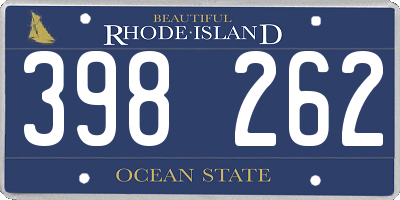 RI license plate 398262