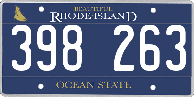 RI license plate 398263