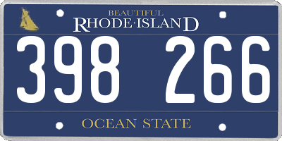 RI license plate 398266