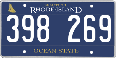RI license plate 398269