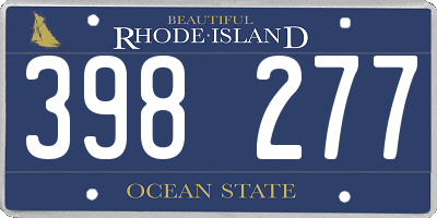 RI license plate 398277