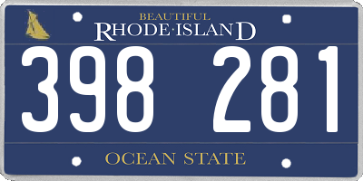 RI license plate 398281