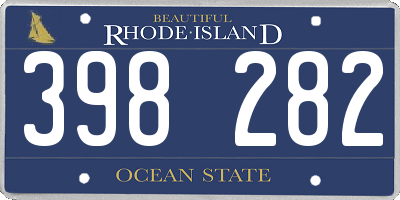RI license plate 398282