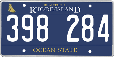 RI license plate 398284