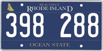 RI license plate 398288