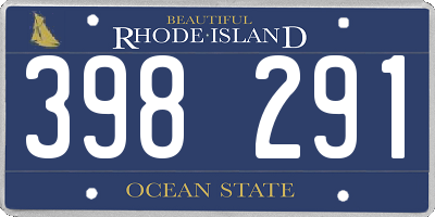 RI license plate 398291