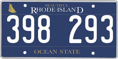 RI license plate 398293